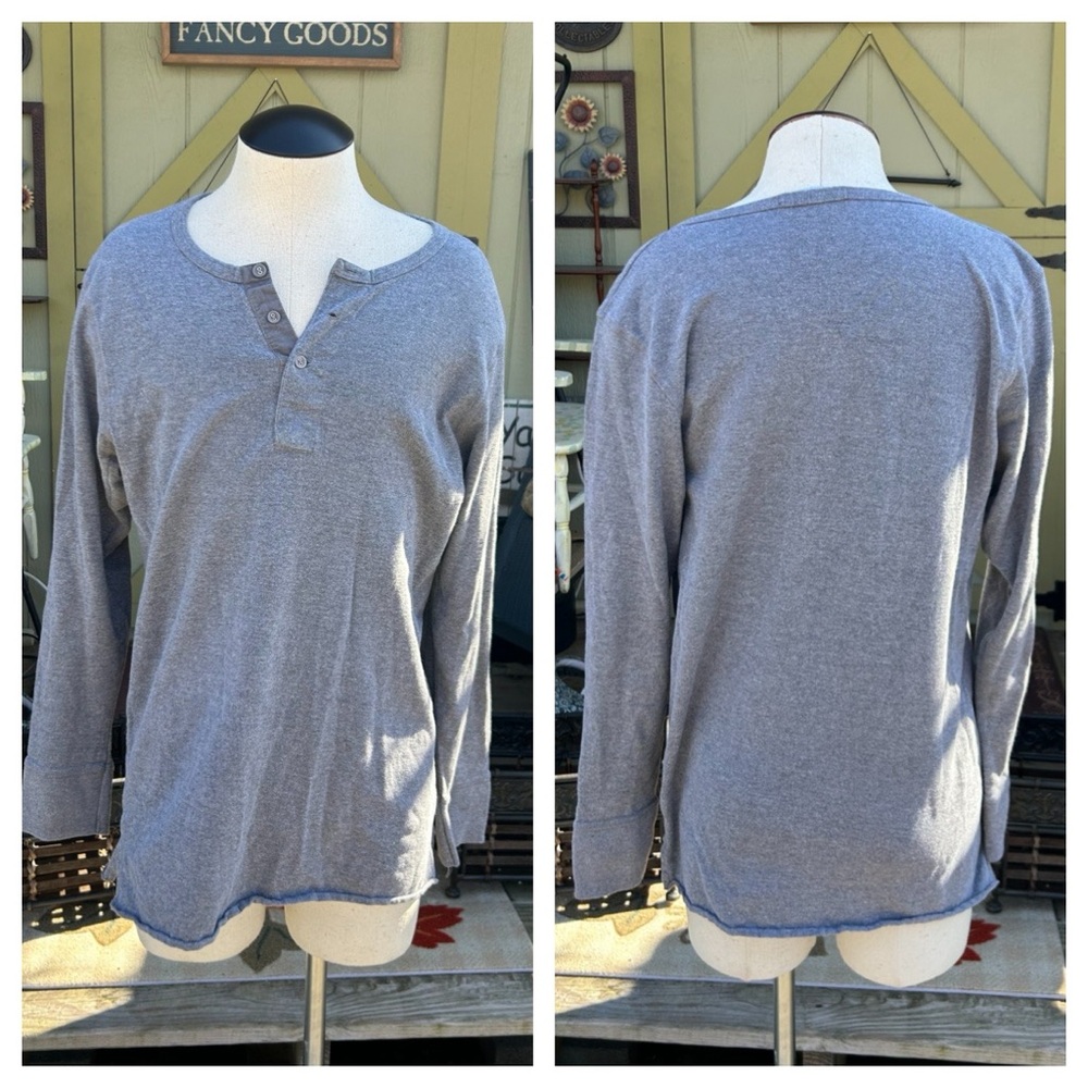 Gray Long-Sleeve Henley Shirt - Picture 3 of 13